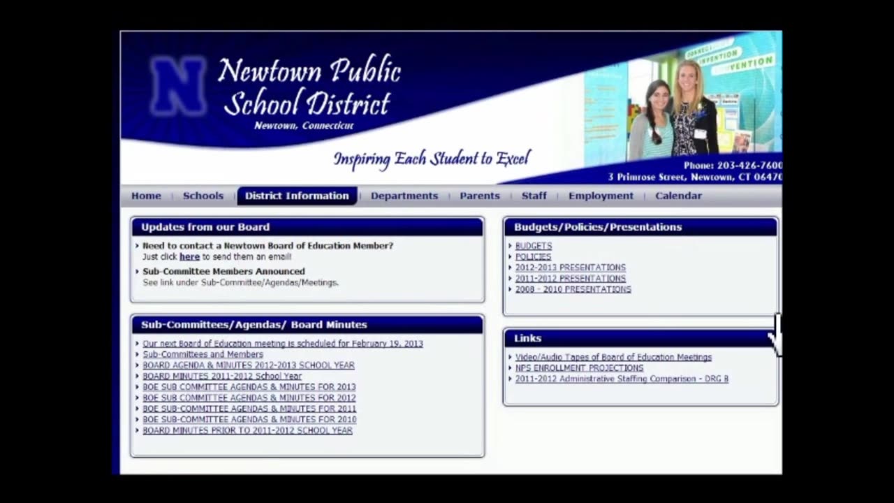 'Sandy Hook Bus Route and Victims Map & School Board presentations' - 2013