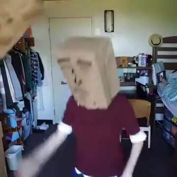 Paper Bag Over head dance meme