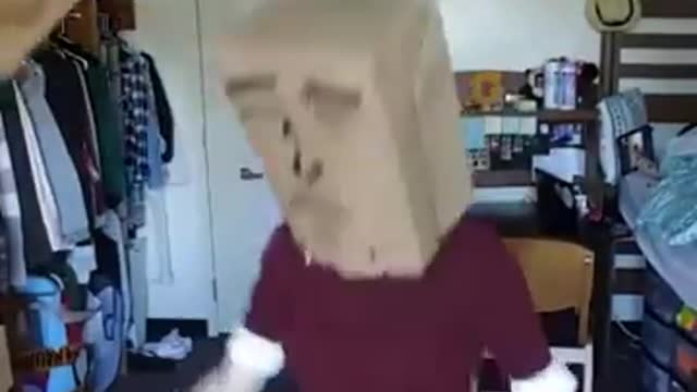 Paper Bag Over head dance meme