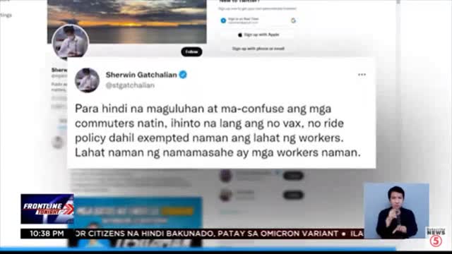 THE MANDATE OF NO VACCINE NO RIDE POLICY IN THE PHILIPPINES.