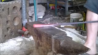 hand forging a viking seax