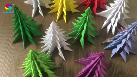 How to make 3D paper christmas tree DIY tutorial