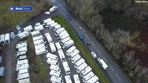 Emergency services on scene amid crash between bus and Audi in Wales