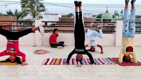 Head Stand Challenge 🔥| Ishu Kunal Payal Antima Riya | Mk Studio Vlog | Mk Studio