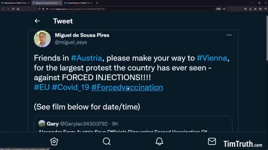 Austria | Forced Vaccines Before Christmas Being Discussed - MASSIVE PROTEST EXPECTED SATURDAY