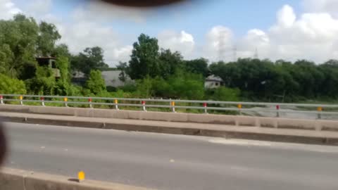 High way bus and wonderful Steel bridge.