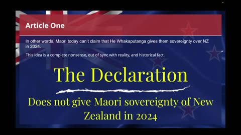 The Treaty Of Waitangi For Dummies. Article 1, part 1