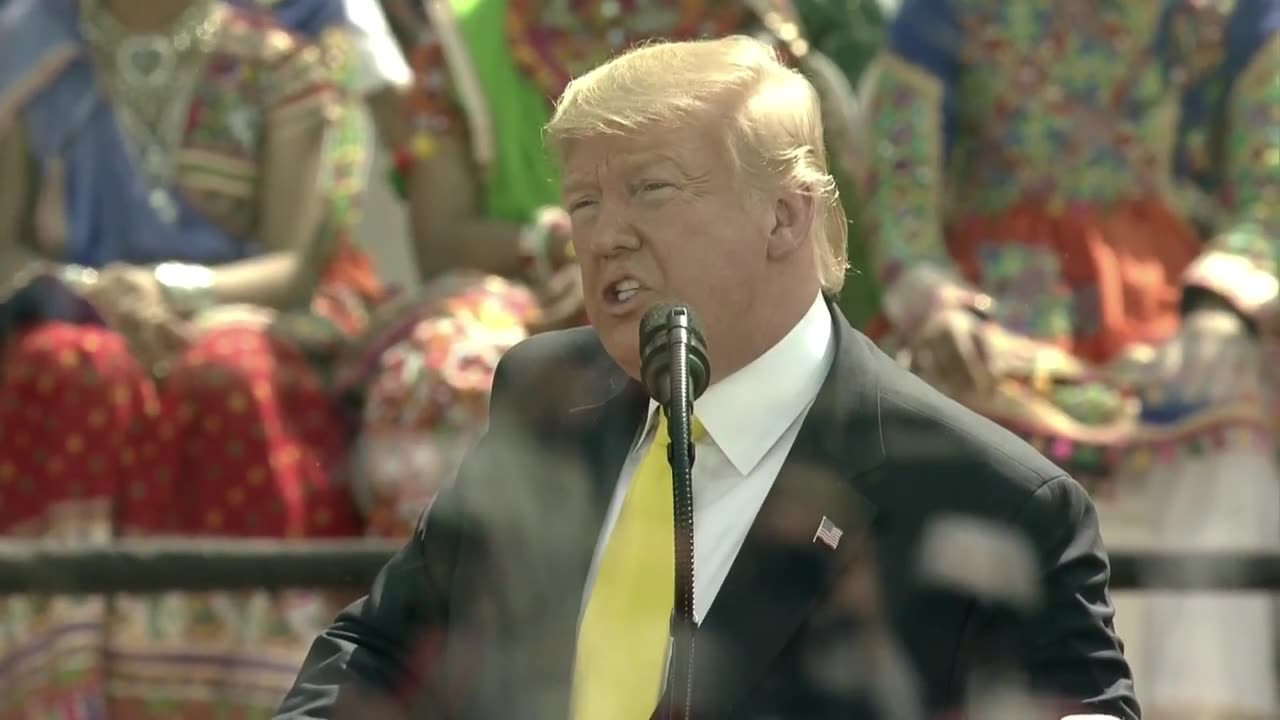 President Trump and PM Modi attend a Namaste Trump function in Ahmedabad, Gujarat