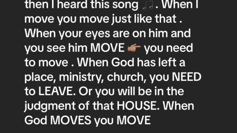 Move when God moves