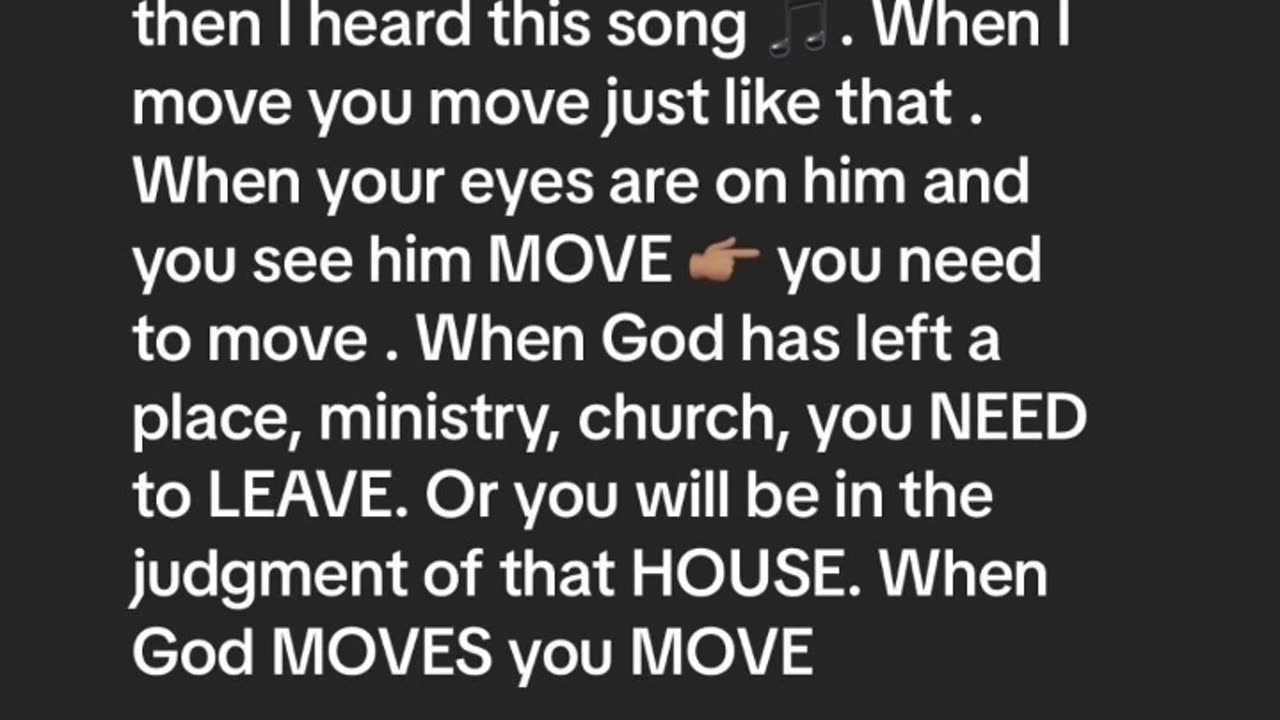 Move when God moves