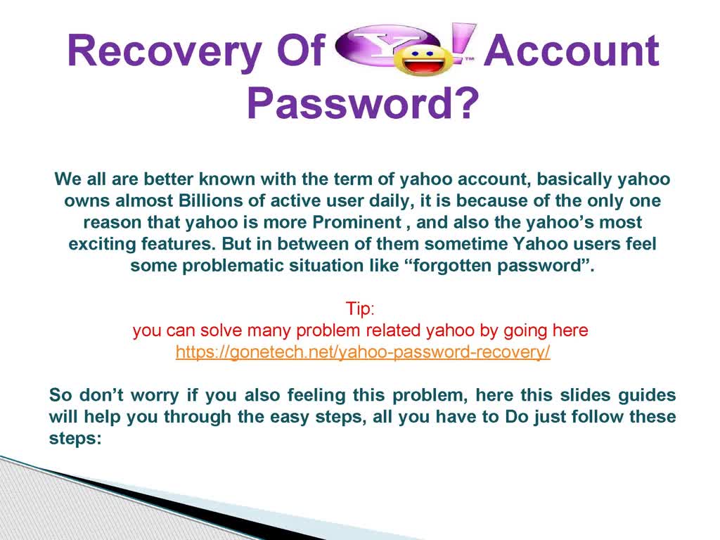 How To Recover Yahoo Account Password?