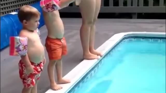 Kids are swimming in pool