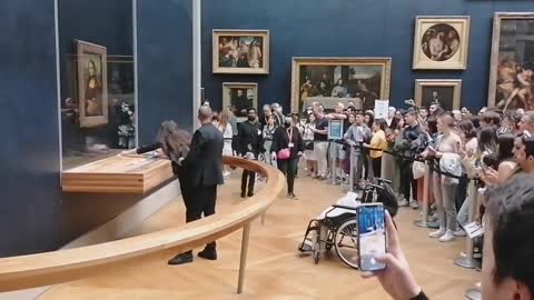 France: Climate Radical Attacks Mona Lisa Painting at the Louvre in Paris