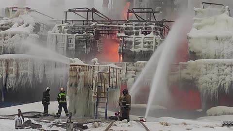 Suspected Drone Attack Causes Fire at Russian Gas Terminal