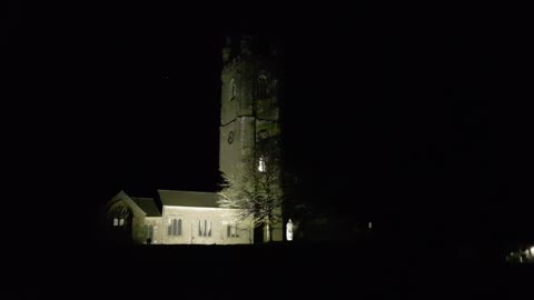 St Pancras church Dartmoor at night