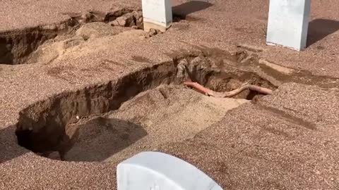 About 100 graves in Texas cemetery have sunken due to rain