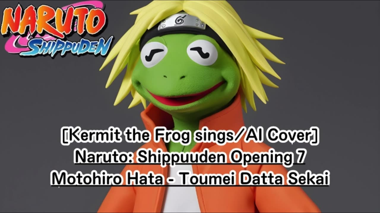 [Kermit the Frog sings/AI Cover] Naruto: Shippuden Opening 7 Motohiro Hata - Tomei datta Sekai