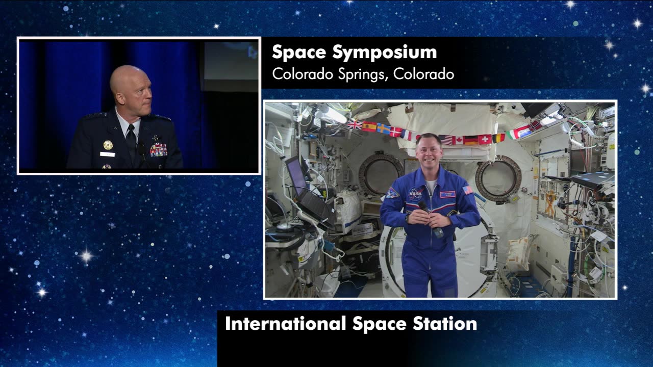 Astronaut Nick Hague speaks with the Space Symposium