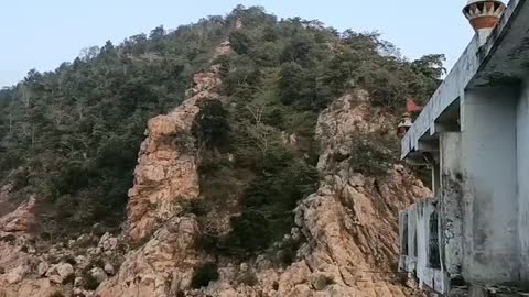 Temple in the middle of a large river