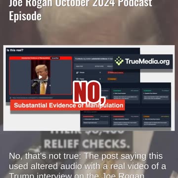Fact Check: Trump Did NOT Announce $6,400 'Relief' Check On Joe Rogan October 2024 Podcast Episode