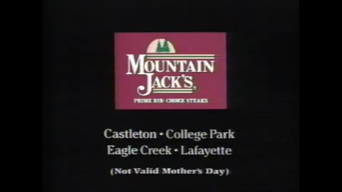 May 14, 1995 - Prime Rib at Mountain Jack's & WTHR 'Sally' Bumper