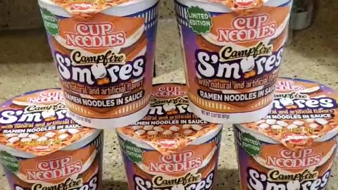 Smores Campfire Cup Noodle Ramen #smores #ramen #cupnoodles