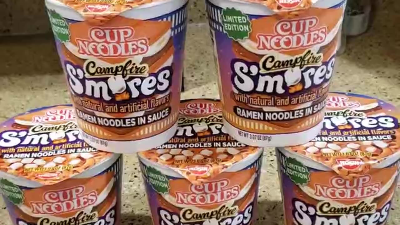 Smores Campfire Cup Noodle Ramen #smores #ramen #cupnoodles