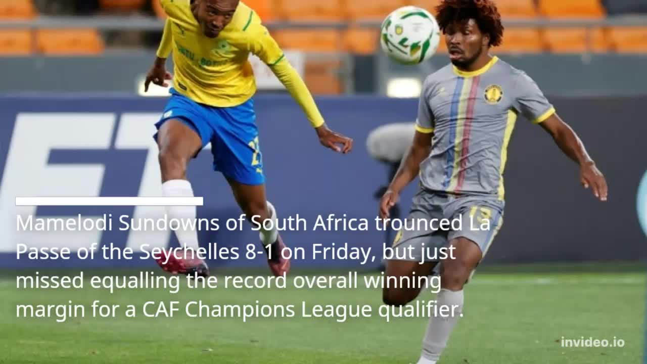 Sundowns just miss equalling their African record after incredible 15-1 scoreline