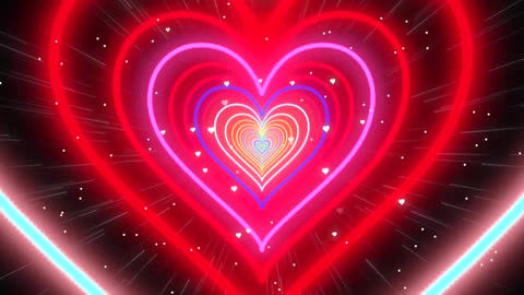 Colorful Heart Background❤️Red Tunnel Heart Background