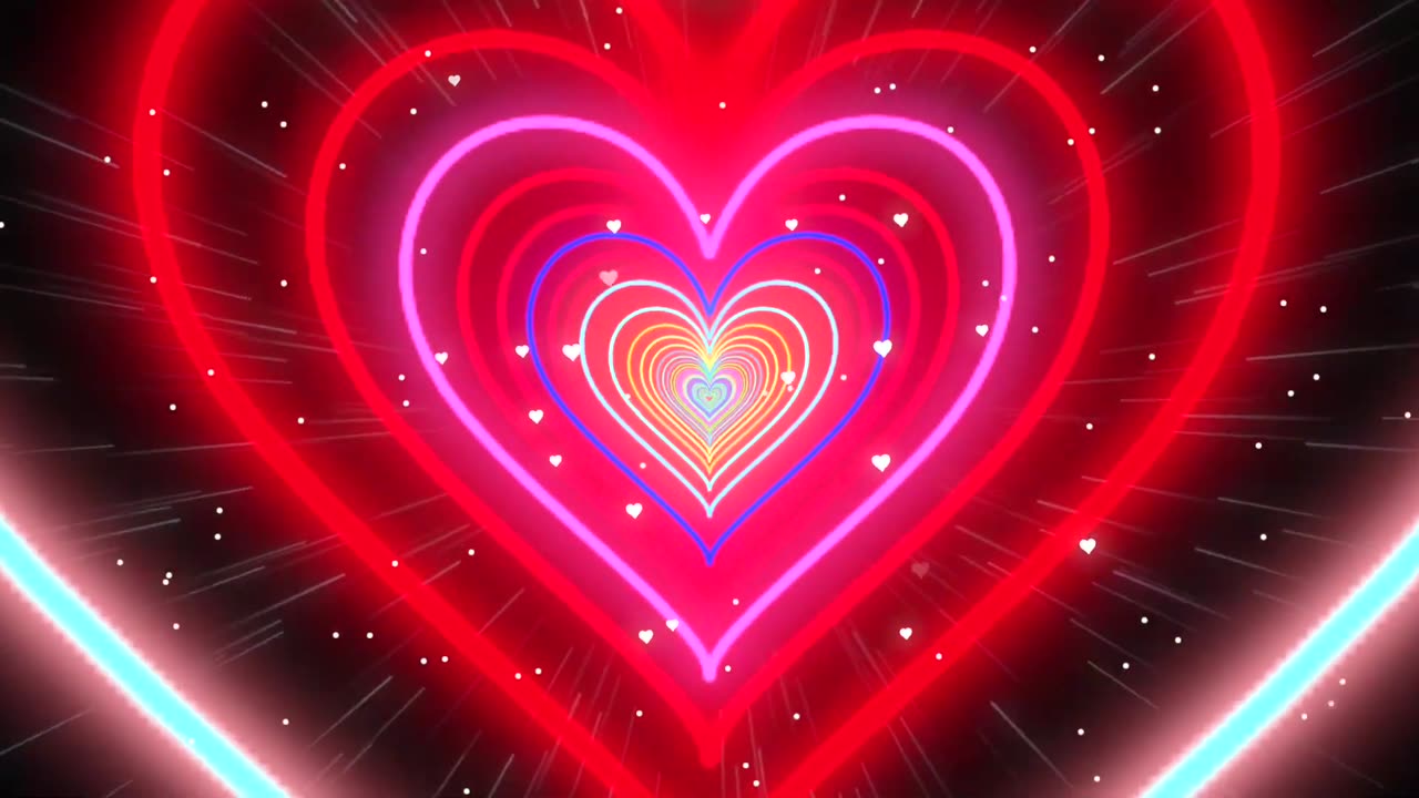 Colorful Heart Background❤️Red Tunnel Heart Background