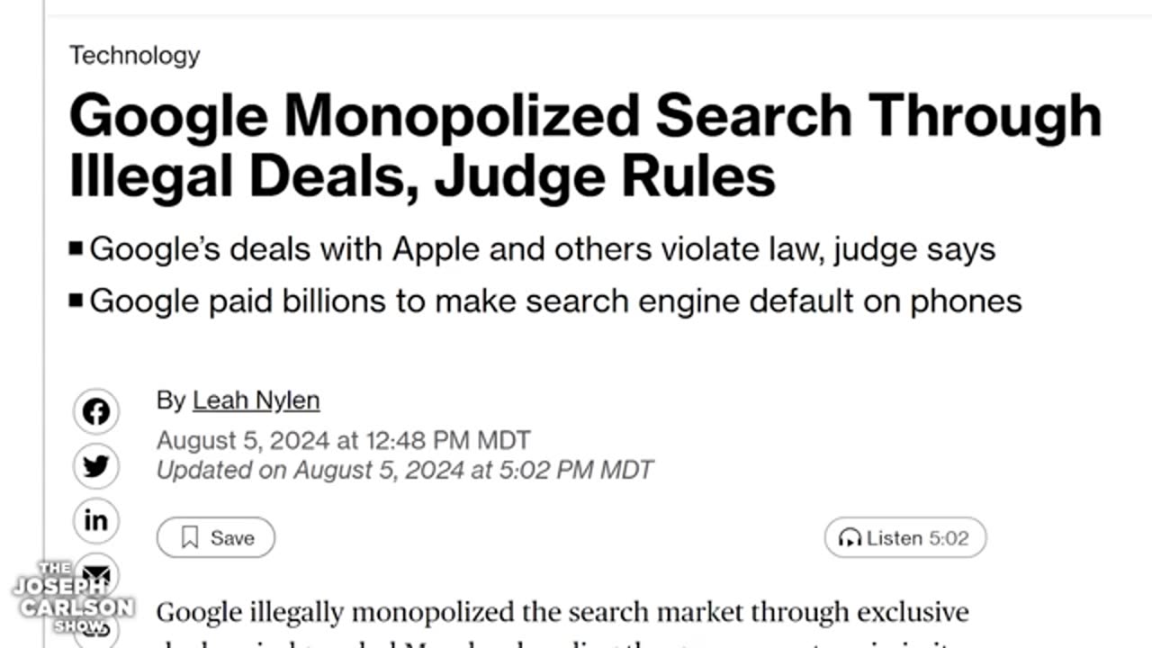 Google is now officially An Illegal Monopoly