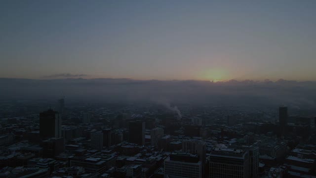 Manchester Drone in the Snow