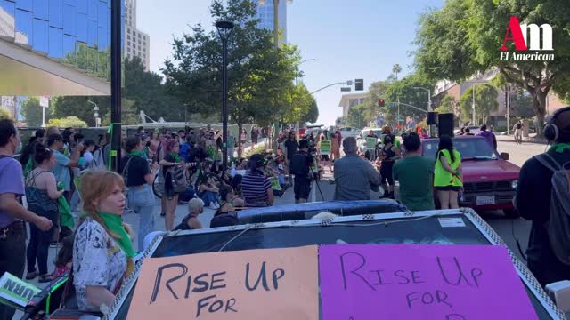 Los Angeles, CA. Pro-Abortion Protest in front of Courthouse