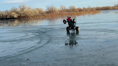 Riding a Go-Cart with Studded Tires on Ice