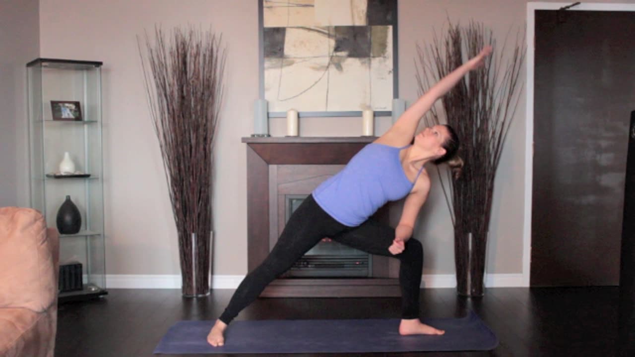 yogas pose - extended side angle left