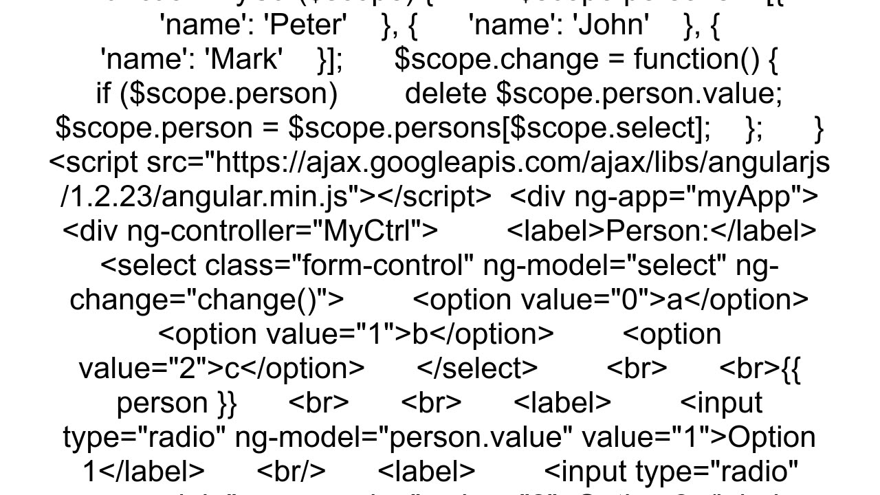 How to removeclear scope variable on ngchange