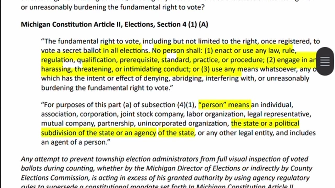 Government Agency's Use of Civil Power Violates the People's Fundamental Right to Vote