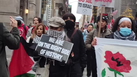 Marcha en Nueva York en el "DÍA INTERNACIONAL DE SOLIDARIDAD CON EL PUEBLO PALESTINO".