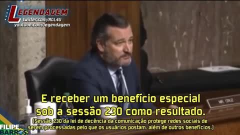 Ceo do Twitter é enquadrado pelo Senador Ted Cruz EUA