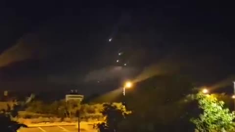 A barrage of rockets launched from Lebanon towards northern Israel.