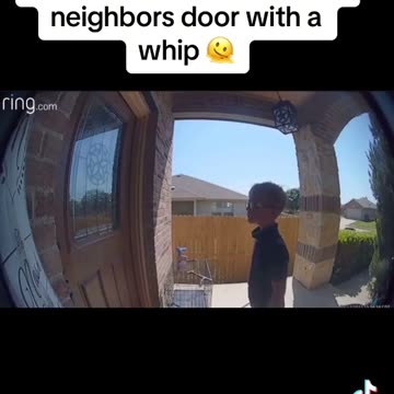 White kid bangs on a black neighbor's door with a whip