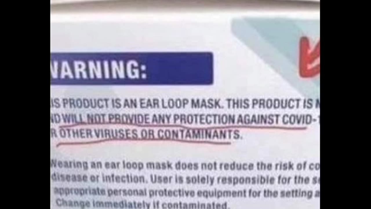 Masks packaging themselves say that masks don't work.