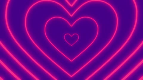 306. Pink Heart 💕Purple Background Neon Heart Heart