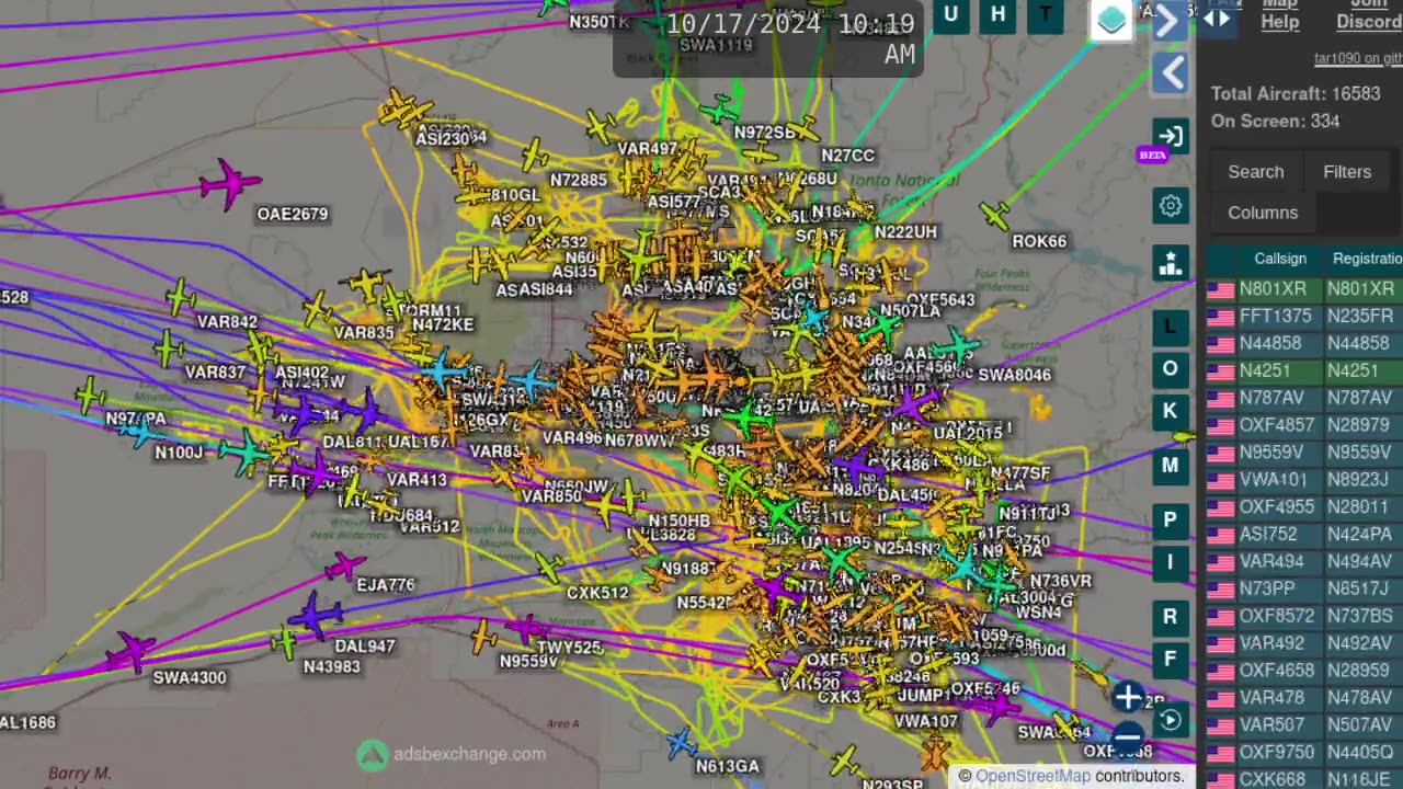 Phoenix Arizona Airplane Mafia Traffic Time Lapsed - Oct 22nd 2024 -