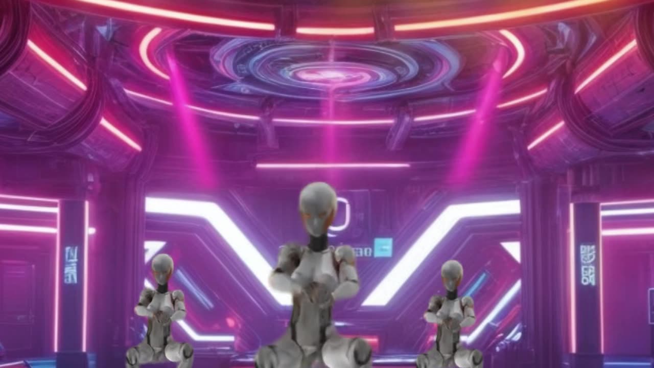 AI-Generated Sci-Fi Robot Dance Party: Mind-Blowing Animation!