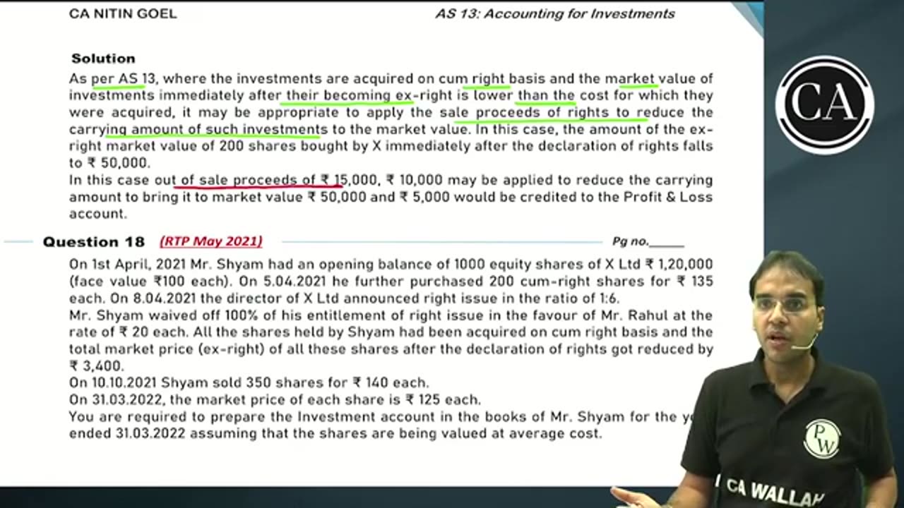 AS 13 ACCOUNTING FOR INVESTMENT L8