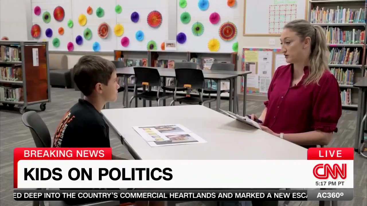 CNN reporter to a child in a classroom: “