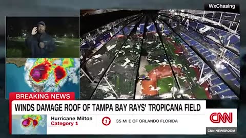 _Surreal to see__ Tropicana Field roof shredded by Hurricane Milton