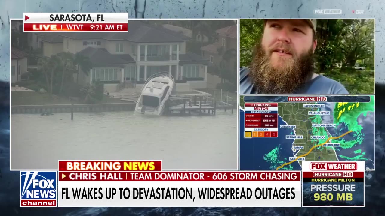 Storm chaser describes 'war zone' in Sarasota, Florida