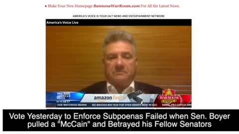 Sen. Boyer betrays his colleagues & Pulls a -McCain-, Voting with Democrats to block the subpoenas